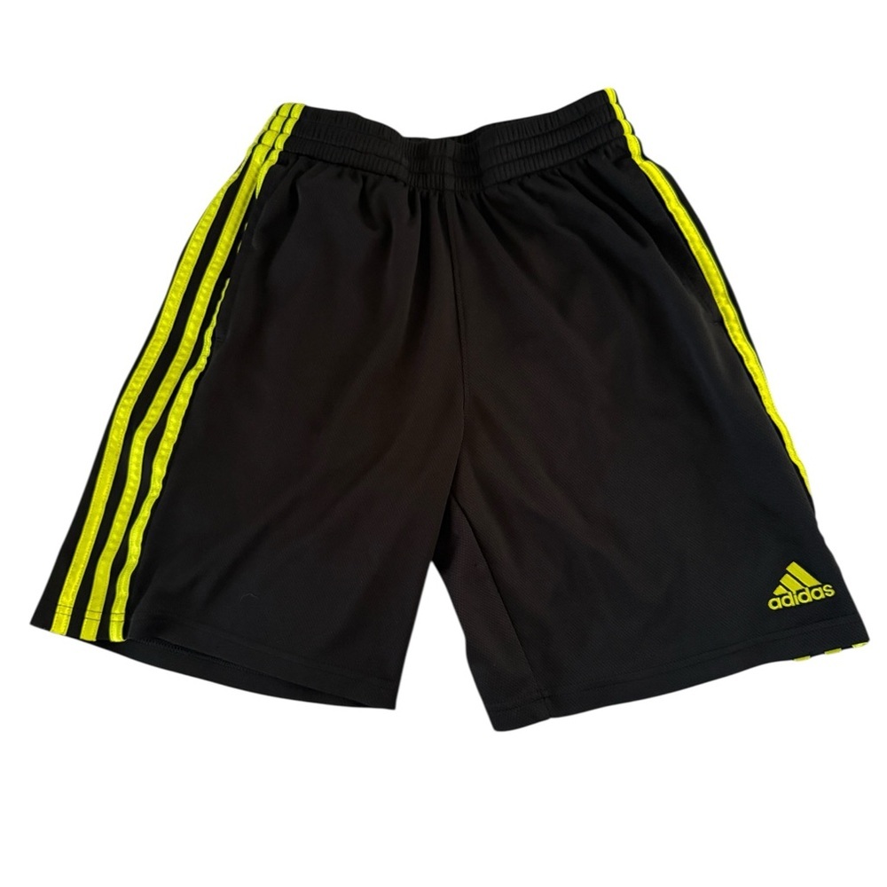 Adidas Black Shorts with Bright Yellow Accents